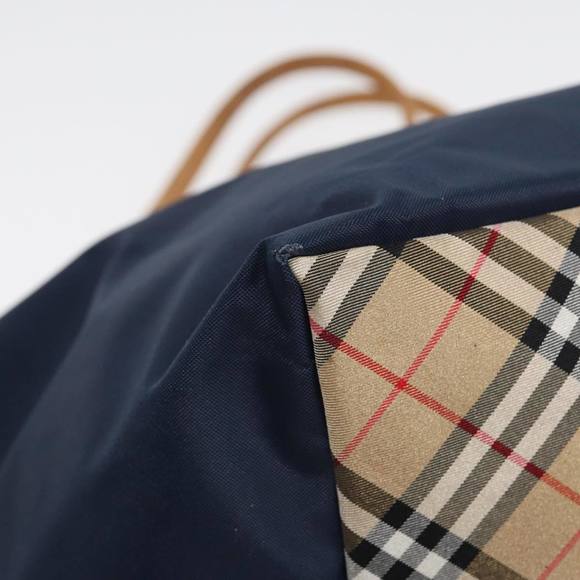 Burberrys Nova Check Blue Label Tote Bag Nylon Navy Auth fm3650 - Picture 16 of 16